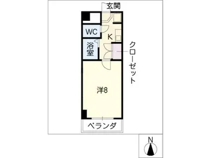 ラ・メゾン・メルヴェイユ(1K/1階)の間取り写真