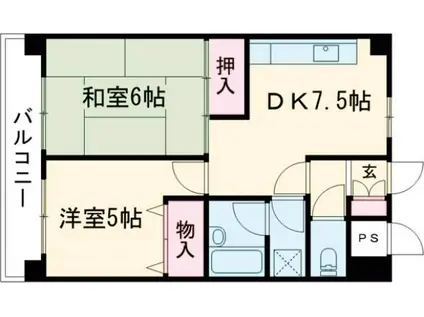 ホポロ東万代(2DK/3階)の間取り写真