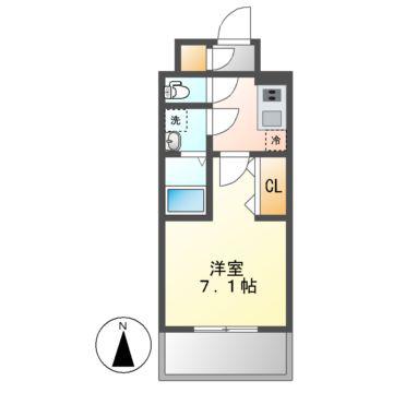 SーRESIDENCE尾頭橋CLARITY(1K/9階)の間取り写真