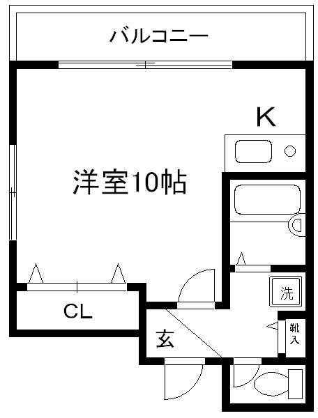 ブロケードハウス(1K/2階)の間取り写真