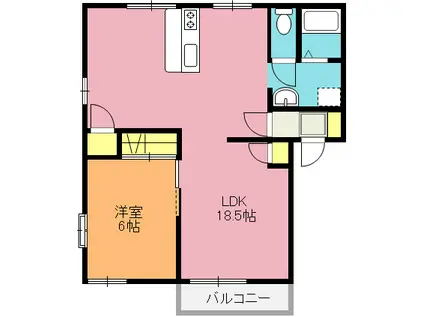 アトレハイツ A棟(1LDK/2階)の間取り写真