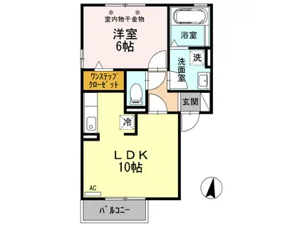 PALAZZO CONTE(1LDK/2階)の間取り写真