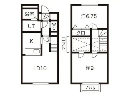 リジエールE棟(2LDK/1階)の間取り写真