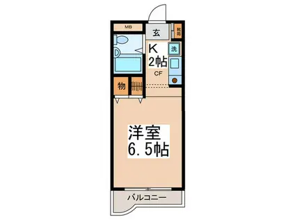 シャトーワシン(1K/3階)の間取り写真