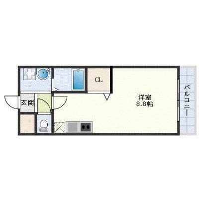 アンプルールフェールSHIBATA(1K/1階)の間取り写真