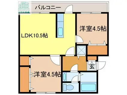 フロンティア葉山(2LDK/3階)の間取り写真