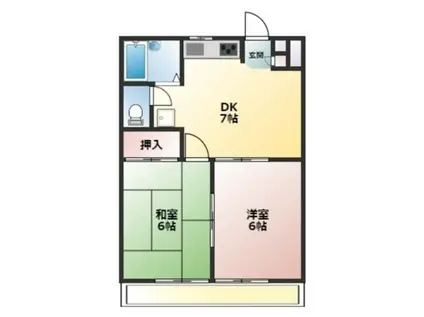 ペニーレイン(2DK/3階)の間取り写真