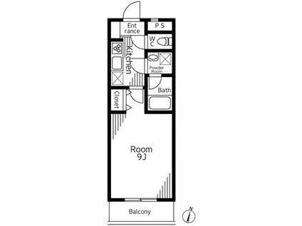 サザンストリーム(1K/4階)の間取り写真