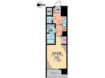 クレアーレ(1K/2階)の間取り写真