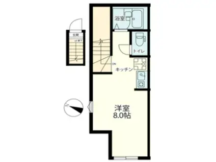 エクセル目黒柿の木坂(ワンルーム/2階)の間取り写真