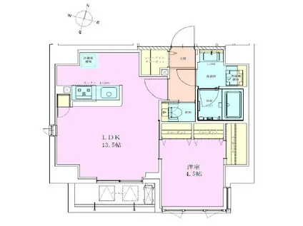 恵比寿レジデンス参番館(1LDK/6階)の間取り写真