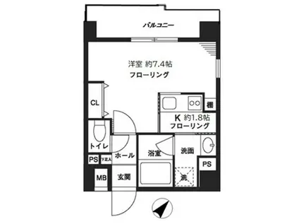 レジデンスみその(1K/3階)の間取り写真