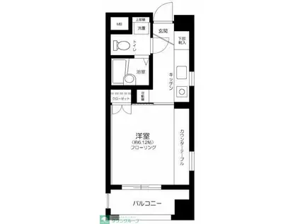 バージュアル武蔵小杉(1K/2階)の間取り写真