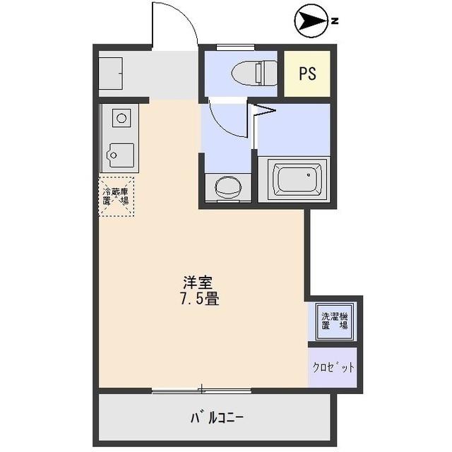 パークサイドホソイ(ワンルーム/1階)の間取り写真