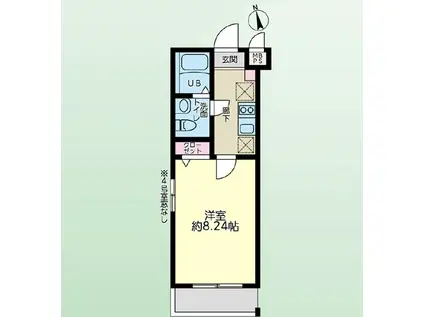 プラティーク高円寺(1K/2階)の間取り写真