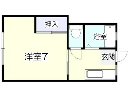 サンライフ八木山(1K/2階)の間取り写真