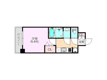 プレサンス淡路駅前(1K/5階)の間取り写真