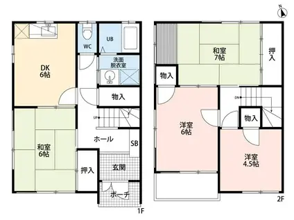 春の窓辺とカプチーノ(4DK/1階)の間取り写真