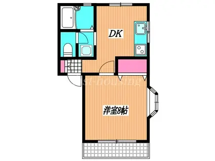 石川コーポIII(1DK/1階)の間取り写真