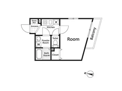 プラティーク練馬大泉(1K/2階)の間取り写真