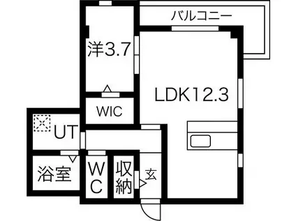 HIIRAGI善明町(1LDK/2階)の間取り写真