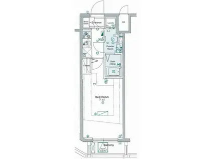 ヴォーガコルテ亀戸駅前(1K/4階)の間取り写真