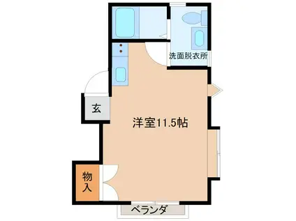 カサブランカB(ワンルーム/2階)の間取り写真