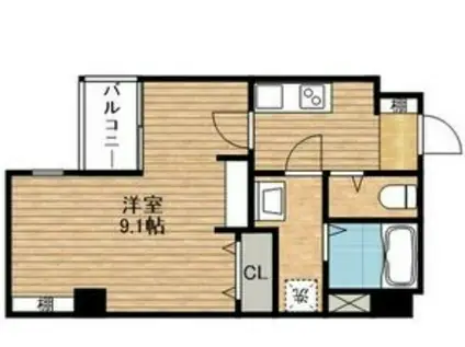 エヌエムキャラントサンクサウス(1K/3階)の間取り写真