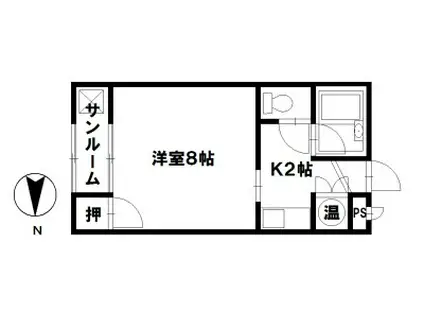 アイビーハイツ(1K/2階)の間取り写真