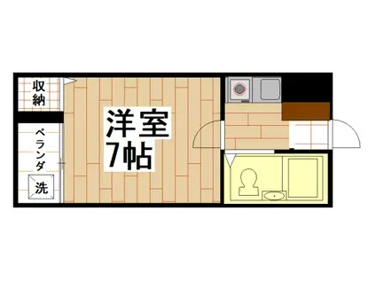 宝持ホワイトハイツ(1K/4階)の間取り写真