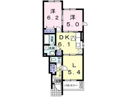 ルーチェ東武練馬(2LDK/1階)の間取り写真