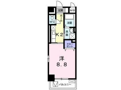 プチラパン(1K/5階)の間取り写真