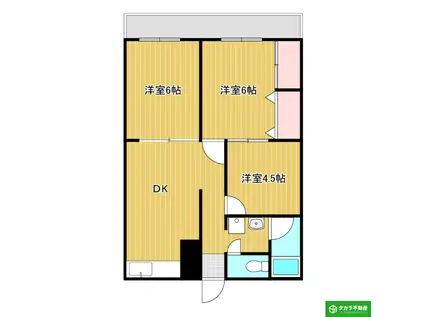 矢善ビル(2LDK/3階)の間取り写真