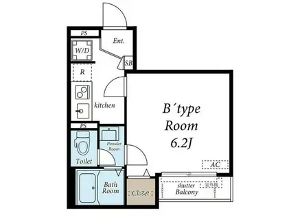DS中目黒(1K/1階)の間取り写真