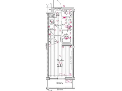 ガーラ・ヒルズ武蔵小山(1K/3階)の間取り写真