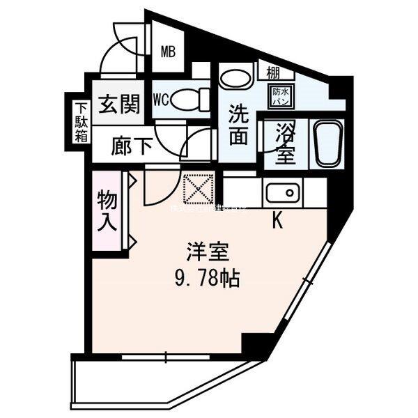 PARK HOUSE HINO(1K/3階)の間取り写真
