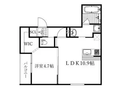 CIEL(1LDK/3階)の間取り写真