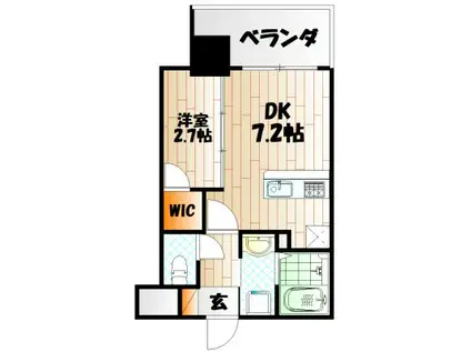 コンタクトレジデンスKONYA(1DK/2階)の間取り写真