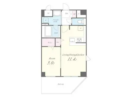 プレジールカンフリエ(1LDK/4階)の間取り写真