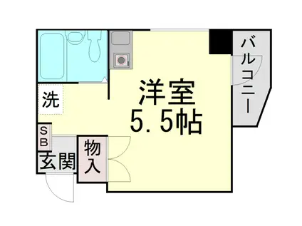 サンパレス21六甲(1K/2階)の間取り写真