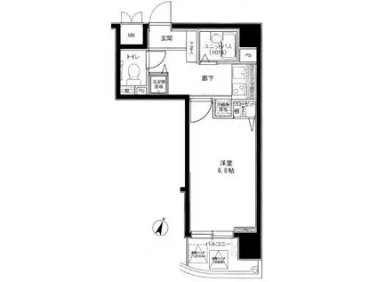 メインステージ西麻布II(1K/4階)の間取り写真