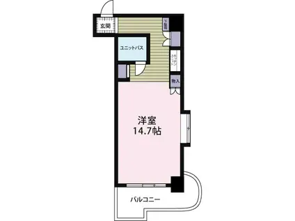 夏井ケ浜リゾートマンション(ワンルーム/2階)の間取り写真