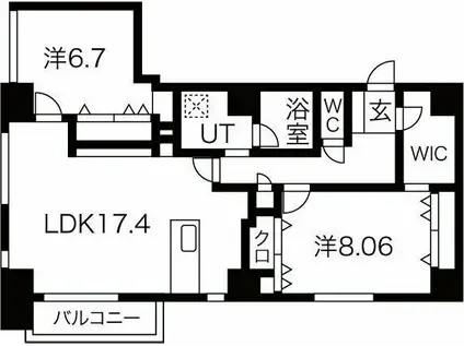 C・P・PURE隼人町(2LDK/2階)の間取り写真
