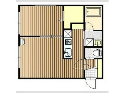 NEXUS環状通東(1LDK/3階)の間取り写真