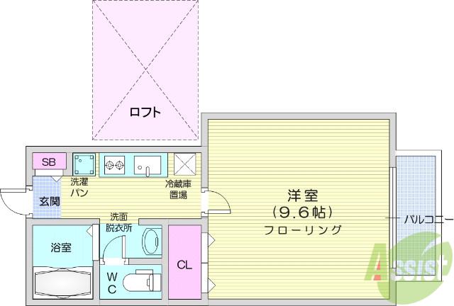 コリーヌ南光台Ⅰ番館(1K/2階)の間取り写真