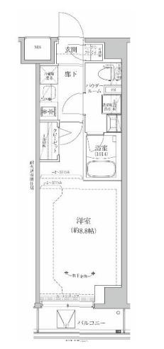 RELUXIA GRANDE 川崎大師公園(1K/2階)の間取り写真