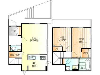 NOAK COURT HIYOSHI(2LDK/1階)の間取り写真