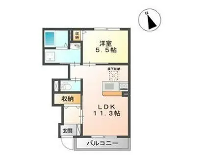 フェバリット(1LDK/1階)の間取り写真