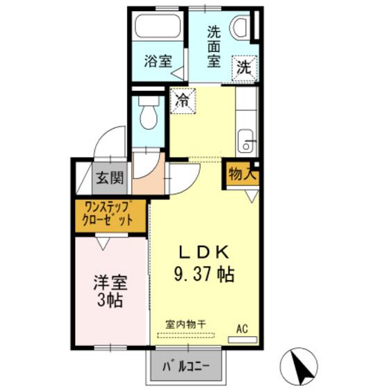 ドリームハイツ(1LDK/2階)の間取り写真