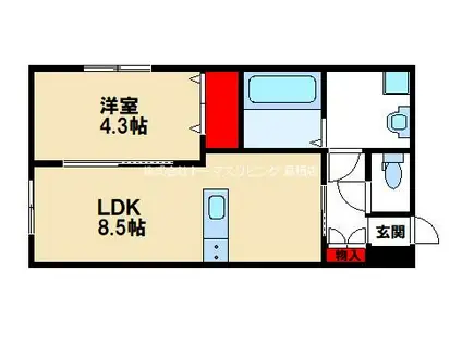 アン・レーヴ(1LDK/2階)の間取り写真